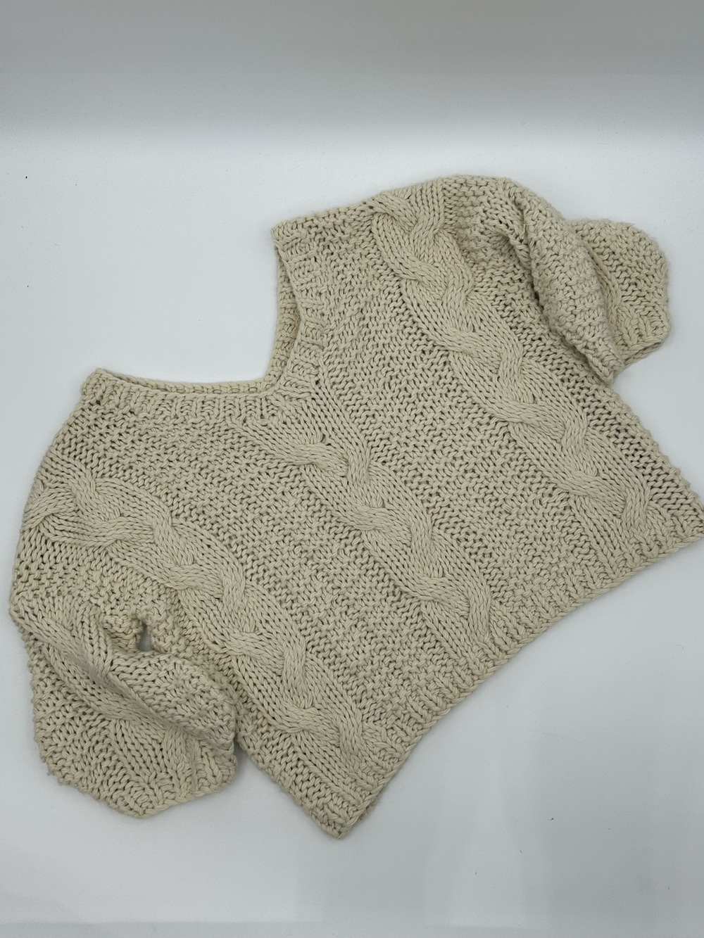 POL Cream Chunky Knit Oversized Sweater size L